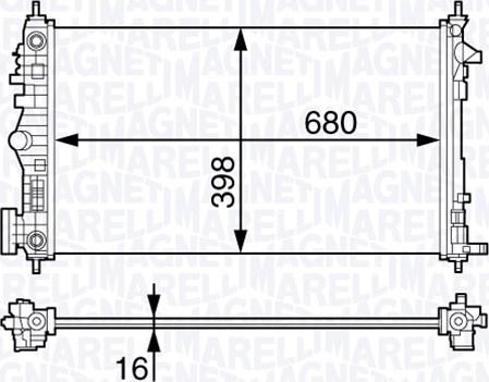 Magneti Marelli 350213140800 - Радіатор, охолодження двигуна autocars.com.ua