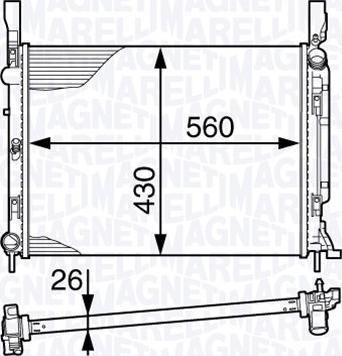 Magneti Marelli 350213142400 - Радіатор, охолодження двигуна autocars.com.ua