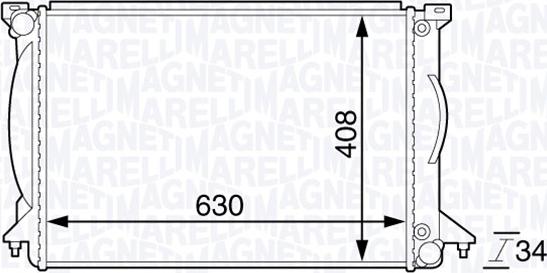 Magneti Marelli 350213143900 - Радіатор, охолодження двигуна autocars.com.ua