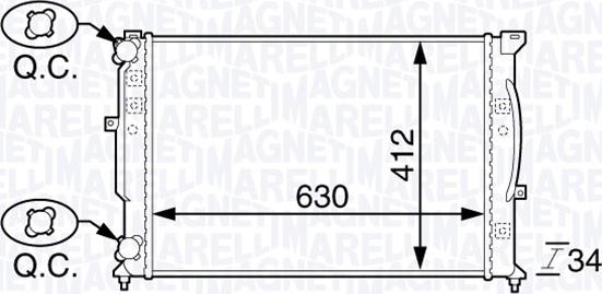 Magneti Marelli 350213144100 - Радіатор, охолодження двигуна autocars.com.ua