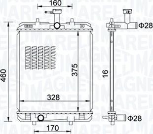 Magneti Marelli 350213151500 - Радиатор, охлаждение двигателя avtokuzovplus.com.ua