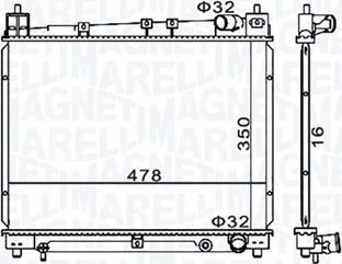 Magneti Marelli 350213152900 - Радіатор, охолодження двигуна autocars.com.ua