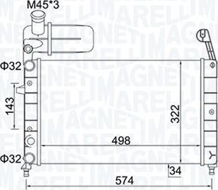 Magneti Marelli 350213154400 - Радиатор, охлаждение двигателя avtokuzovplus.com.ua