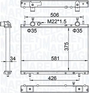 Magneti Marelli 350213154800 - Радіатор, охолодження двигуна autocars.com.ua