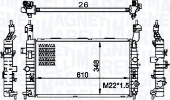 Magneti Marelli 350213155800 - Радіатор, охолодження двигуна autocars.com.ua