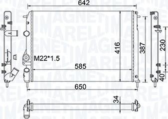 Magneti Marelli 350213159400 - Радіатор, охолодження двигуна autocars.com.ua