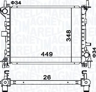 Magneti Marelli 350213160300 - Радіатор, охолодження двигуна autocars.com.ua