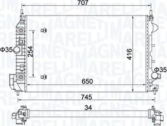 Magneti Marelli 350213162500 - Радіатор, охолодження двигуна autocars.com.ua