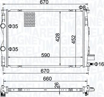 Magneti Marelli 350213162600 - Радіатор, охолодження двигуна autocars.com.ua