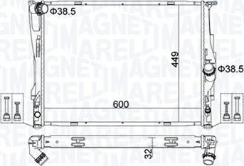 Magneti Marelli 350213162700 - Радіатор, охолодження двигуна autocars.com.ua