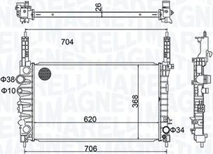 Magneti Marelli 350213162900 - Радиатор, охлаждение двигателя autodnr.net