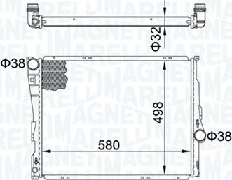 Magneti Marelli 350213163600 - Радиатор, охлаждение двигателя avtokuzovplus.com.ua