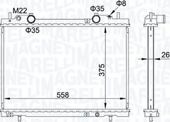 Magneti Marelli 350213163900 - Радиатор, охлаждение двигателя autodnr.net