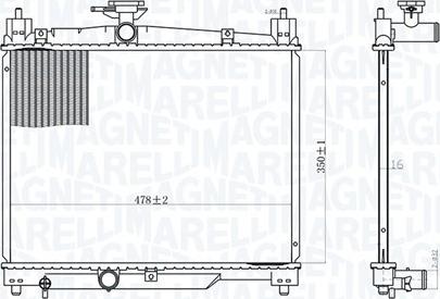Magneti Marelli 350213164800 - Радиатор, охлаждение двигателя avtokuzovplus.com.ua