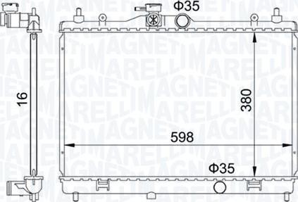 Magneti Marelli 350213168300 - Радіатор, охолодження двигуна autocars.com.ua