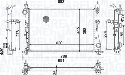 Magneti Marelli 350213170100 - Радіатор, охолодження двигуна autocars.com.ua