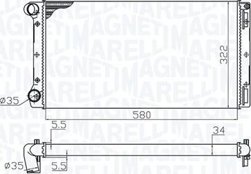 Magneti Marelli 350213172000 - Радіатор, охолодження двигуна autocars.com.ua