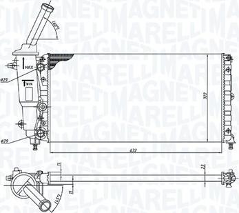 Magneti Marelli 350213172200 - Радіатор, охолодження двигуна autocars.com.ua