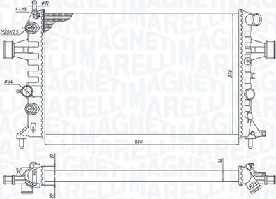 Magneti Marelli 350213172300 - Радіатор, охолодження двигуна autocars.com.ua