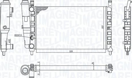 Magneti Marelli 350213172400 - Радіатор, охолодження двигуна autocars.com.ua