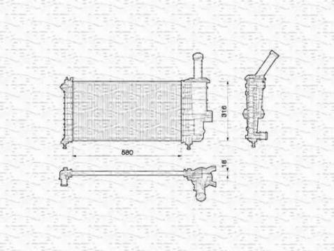 Magneti Marelli 350213173000 - Радіатор, охолодження двигуна autocars.com.ua