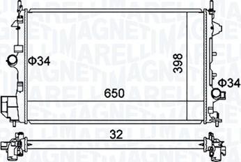 Magneti Marelli 350213173700 - Радіатор, охолодження двигуна autocars.com.ua