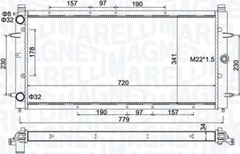 Magneti Marelli 350213174600 - Радіатор, охолодження двигуна autocars.com.ua