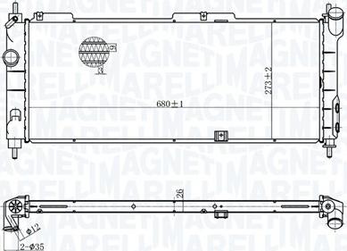 Magneti Marelli 350213175300 - Радіатор, охолодження двигуна autocars.com.ua