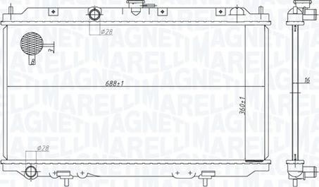 Magneti Marelli 350213176200 - Радіатор, охолодження двигуна autocars.com.ua