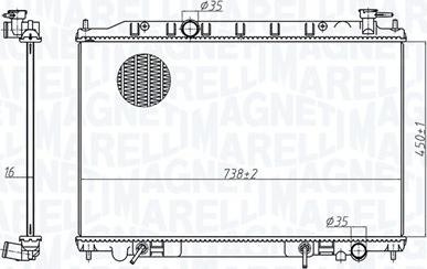 Magneti Marelli 350213179200 - Радіатор, охолодження двигуна autocars.com.ua