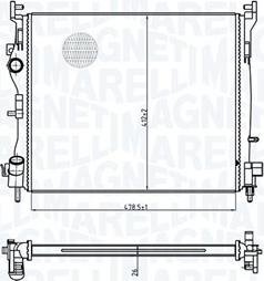 Magneti Marelli 350213179300 - Радіатор, охолодження двигуна autocars.com.ua