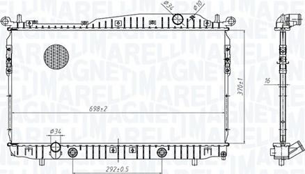 Magneti Marelli 350213179600 - Радіатор, охолодження двигуна autocars.com.ua