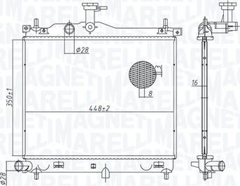 Magneti Marelli 350213182900 - Радиатор, охлаждение двигателя autodnr.net