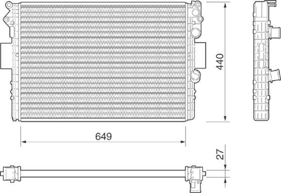 Magneti Marelli 350213183000 - Радиатор, охлаждение двигателя avtokuzovplus.com.ua