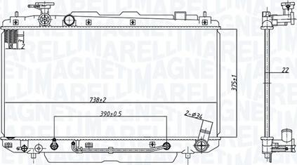 Magneti Marelli 350213183200 - Радиатор, охлаждение двигателя avtokuzovplus.com.ua