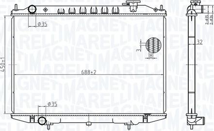 Magneti Marelli 350213183500 - Радиатор, охлаждение двигателя avtokuzovplus.com.ua