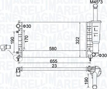 Magneti Marelli 350213183600 - Радіатор, охолодження двигуна autocars.com.ua