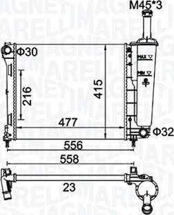 Magneti Marelli 350213183900 - Радіатор, охолодження двигуна autocars.com.ua