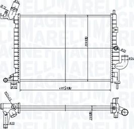 Magneti Marelli 350213184500 - Радіатор, охолодження двигуна autocars.com.ua