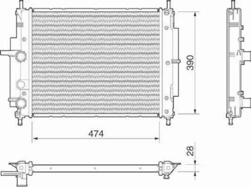 Magneti Marelli 350213186000 - Радиатор, охлаждение двигателя avtokuzovplus.com.ua