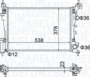 Magneti Marelli 350213186700 - Радіатор, охолодження двигуна autocars.com.ua