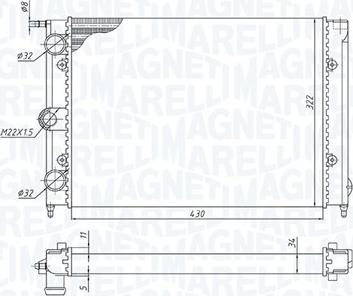 Magneti Marelli 350213187300 - Радіатор, охолодження двигуна autocars.com.ua