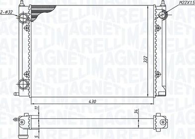 Magneti Marelli 350213187400 - Радіатор, охолодження двигуна autocars.com.ua