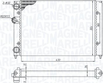 Magneti Marelli 350213187700 - Радиатор, охлаждение двигателя avtokuzovplus.com.ua