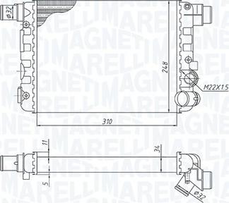 Magneti Marelli 350213188900 - Радіатор, охолодження двигуна autocars.com.ua