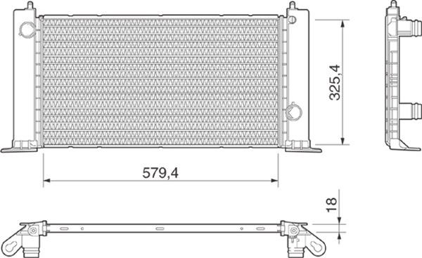 Magneti Marelli 350213189000 - Радиатор, охлаждение двигателя avtokuzovplus.com.ua