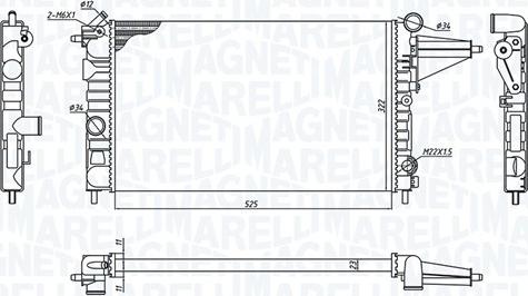 Magneti Marelli 350213189100 - Радіатор, охолодження двигуна autocars.com.ua