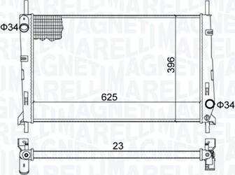 Magneti Marelli 350213189300 - Радіатор, охолодження двигуна autocars.com.ua