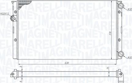 Magneti Marelli 350213191100 - Радіатор, охолодження двигуна autocars.com.ua