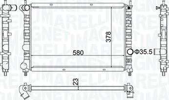 Magneti Marelli 350213192100 - Радіатор, охолодження двигуна autocars.com.ua